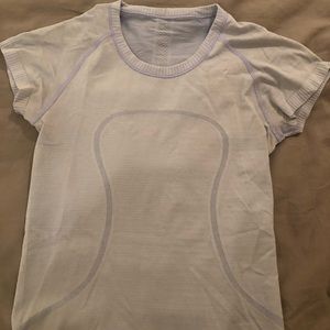 Light blue size 4 lululemon workout shirt